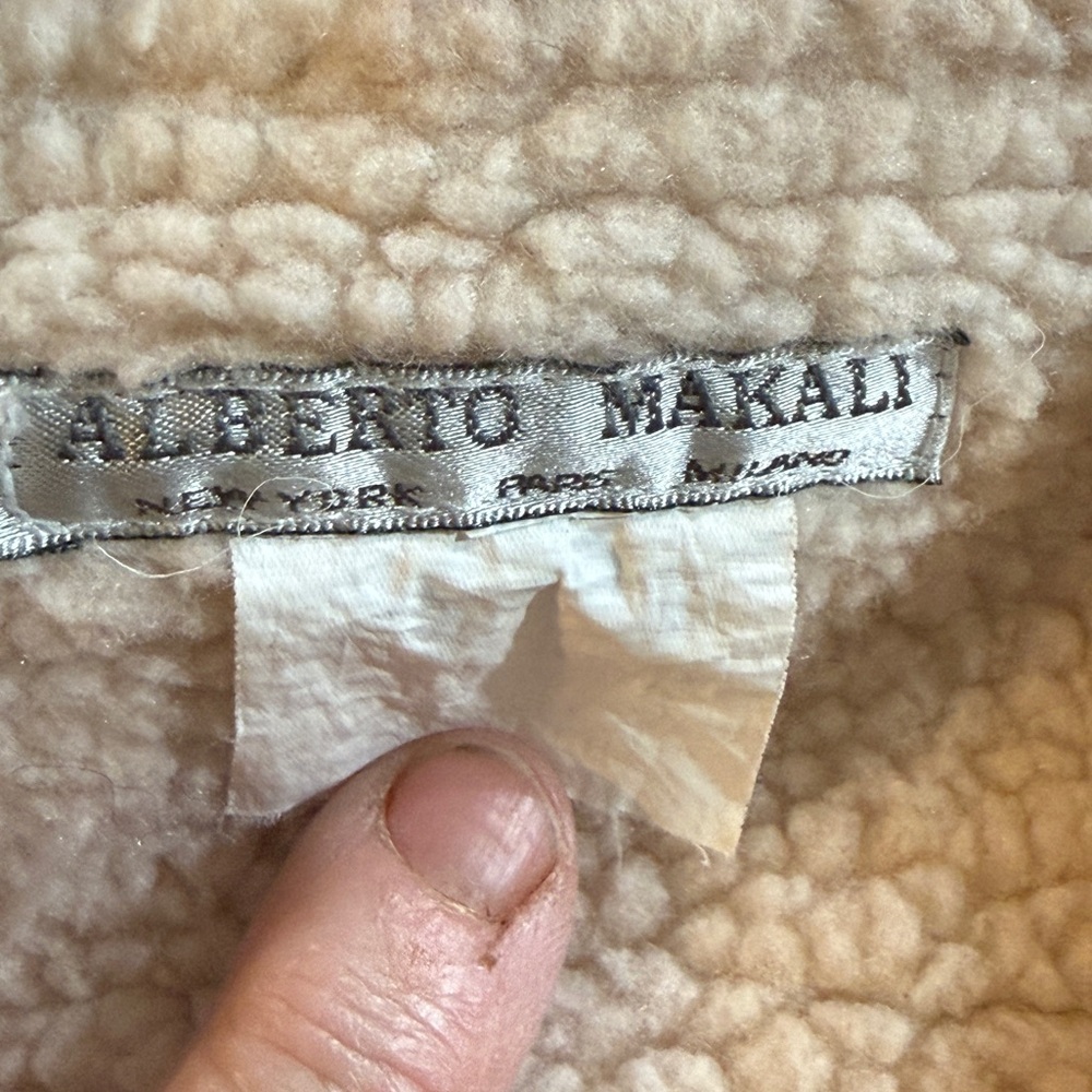 Vintage Alberto Makali Sherpa Lined Art Jacket Zip Front Multicolor S M - Picture 13 of 16